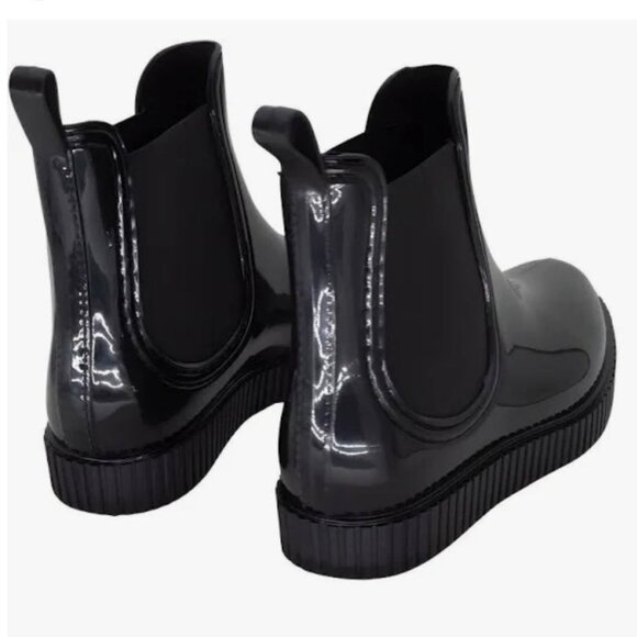 JOURNEE COLLECTION DRIP Ankle Rubber Water Resistant Rain Boots Black Size 9 - Picture 6 of 9